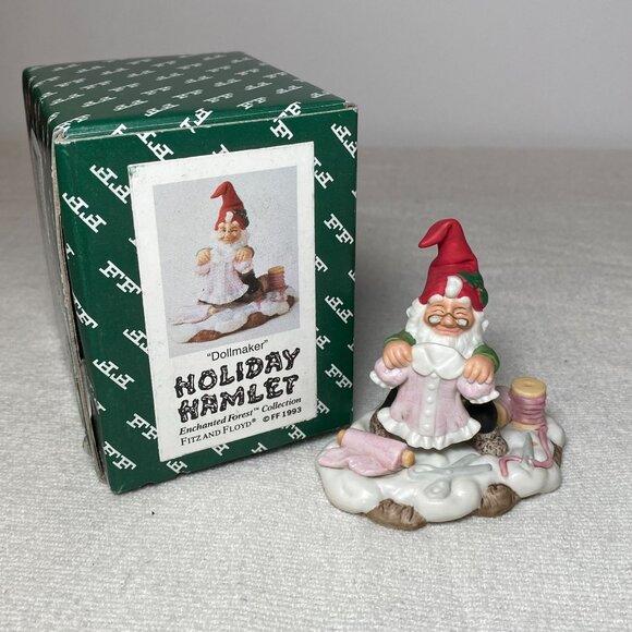 Fitz Floyd Holiday Hamlet Doll Maker Enchanted Forest 19/733 Making the Dress - Picture 1 of 6